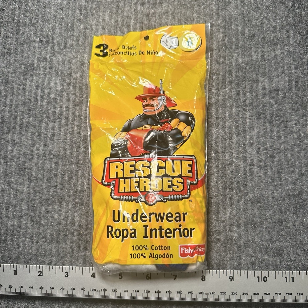 New 2002 Vintage 3pk Mattel Rescue Hero Boys‎ Briefs Size 6 Underwear